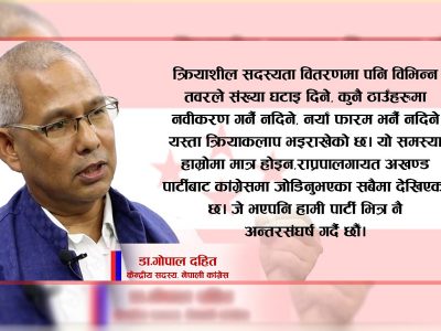 स्थापित थारु नेतालाई योजनाबद्ध तरिकाले दबाउने प्रयास गरिँदैछ : डा. गोपाल दहित