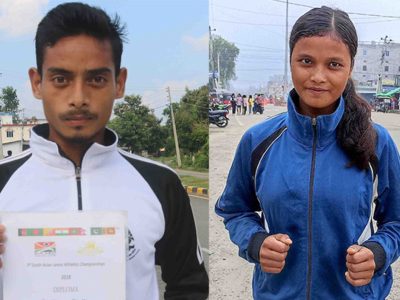 अन्तर्राष्ट्रिय प्रतियोगिता विजेता थारू खेलाडी म्यादी प्रहरीमा भिड्दै