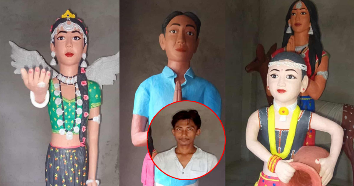 सरोज थारूले बनाएका परम्परागत थारू कलाकृति