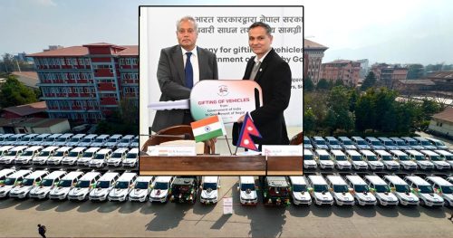 भारतले तेस्रो खेपमा नेपाल सरकारलाई दियो ५० ट्रकसहित २७० बढी सवारी साधन