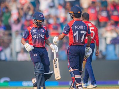 रोमाञ्चक खेलमा नेपाल इङ्ल्यान्डसँग ४ रनले पराजित